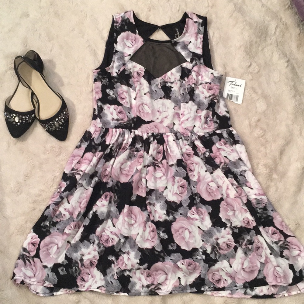Black and lavender floral dress